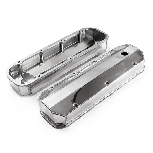 Speedmaster PCE314.1108.02 Fits Chevy BBC 454 Long Bolt Fabricated Valve Covers Polished Tall W/ Hole