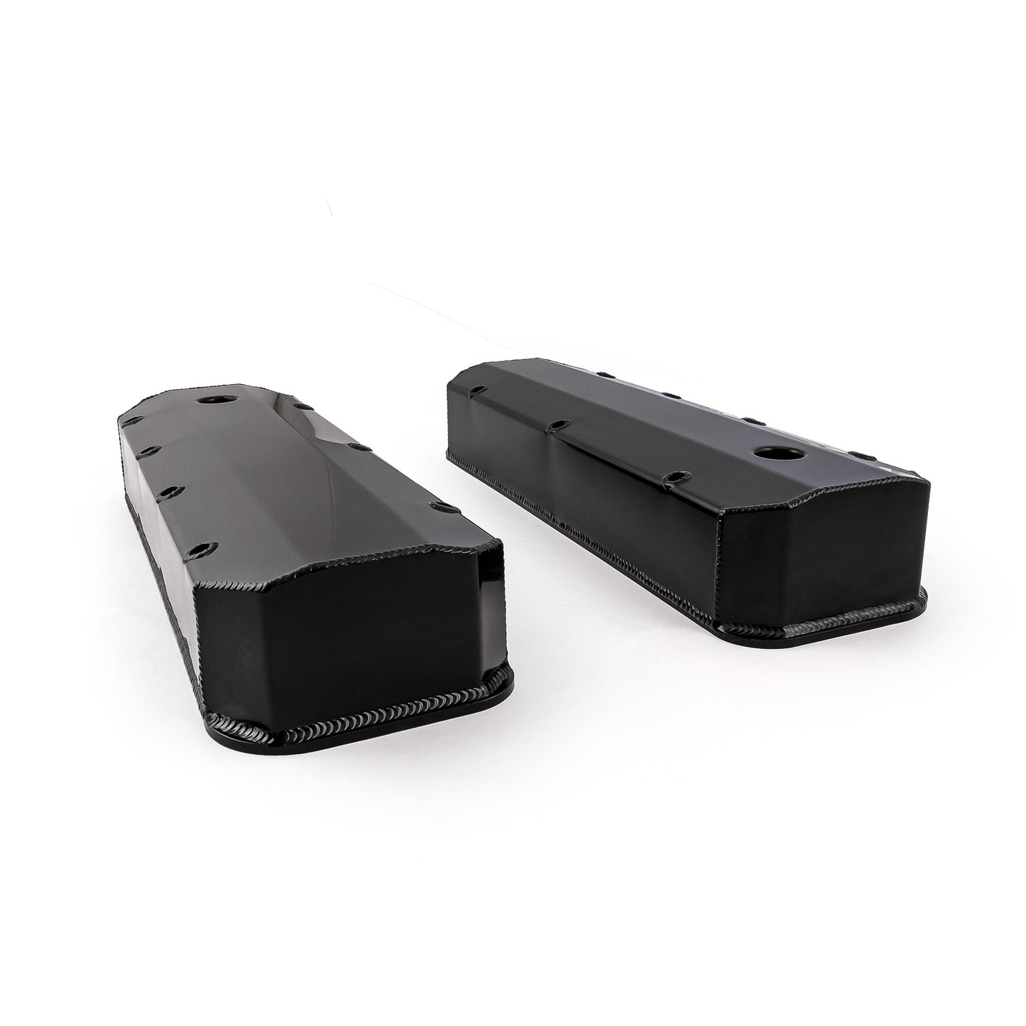 Speedmaster PCE314.1108.03 Fits Chevy BBC 454 Long Bolt Fabricated Valve Covers Black Tall W/ Hole