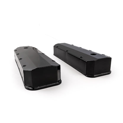 Speedmaster PCE314.1108.03 Fits Chevy BBC 454 Long Bolt Fabricated Valve Covers Black Tall W/ Hole