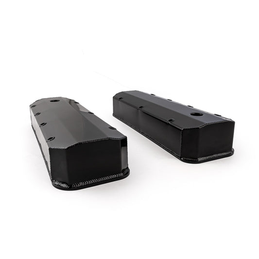 Speedmaster PCE314.1108.03 Fits Chevy BBC 454 Long Bolt Fabricated Valve Covers Black Tall W/ Hole