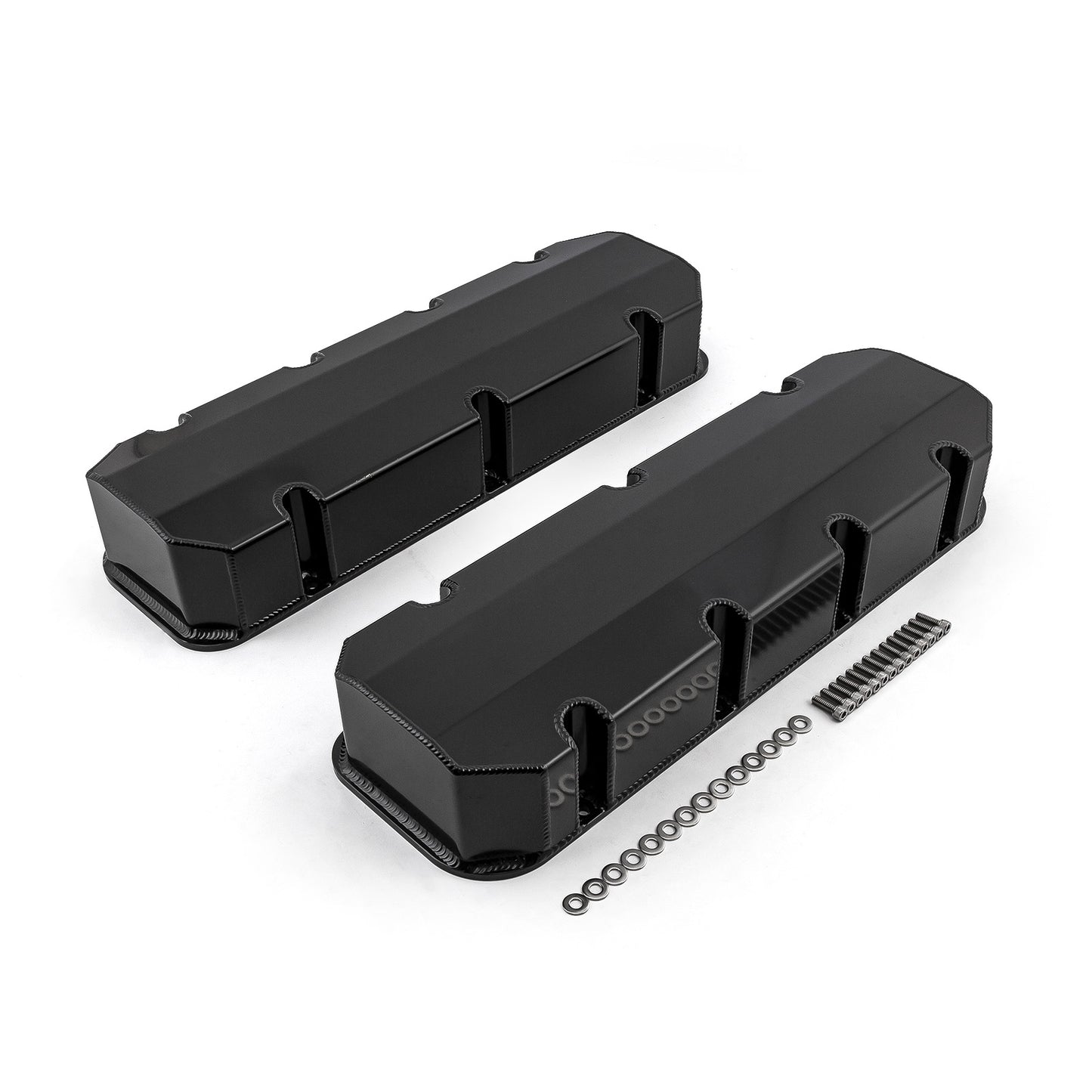 Speedmaster PCE314.1111.03 Fits Chevy BBC 454 Fabricated Valve Covers Black Tall W/o Hole