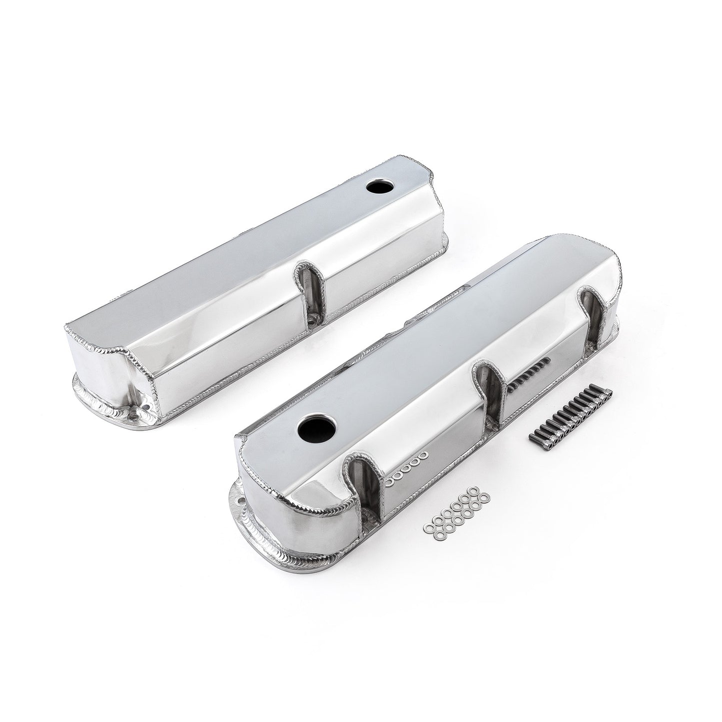 Speedmaster PCE314.1113.02 Fits Ford SB 289 302 351 Windsor Fabricated Valve Covers Polished Tall W/ Hole