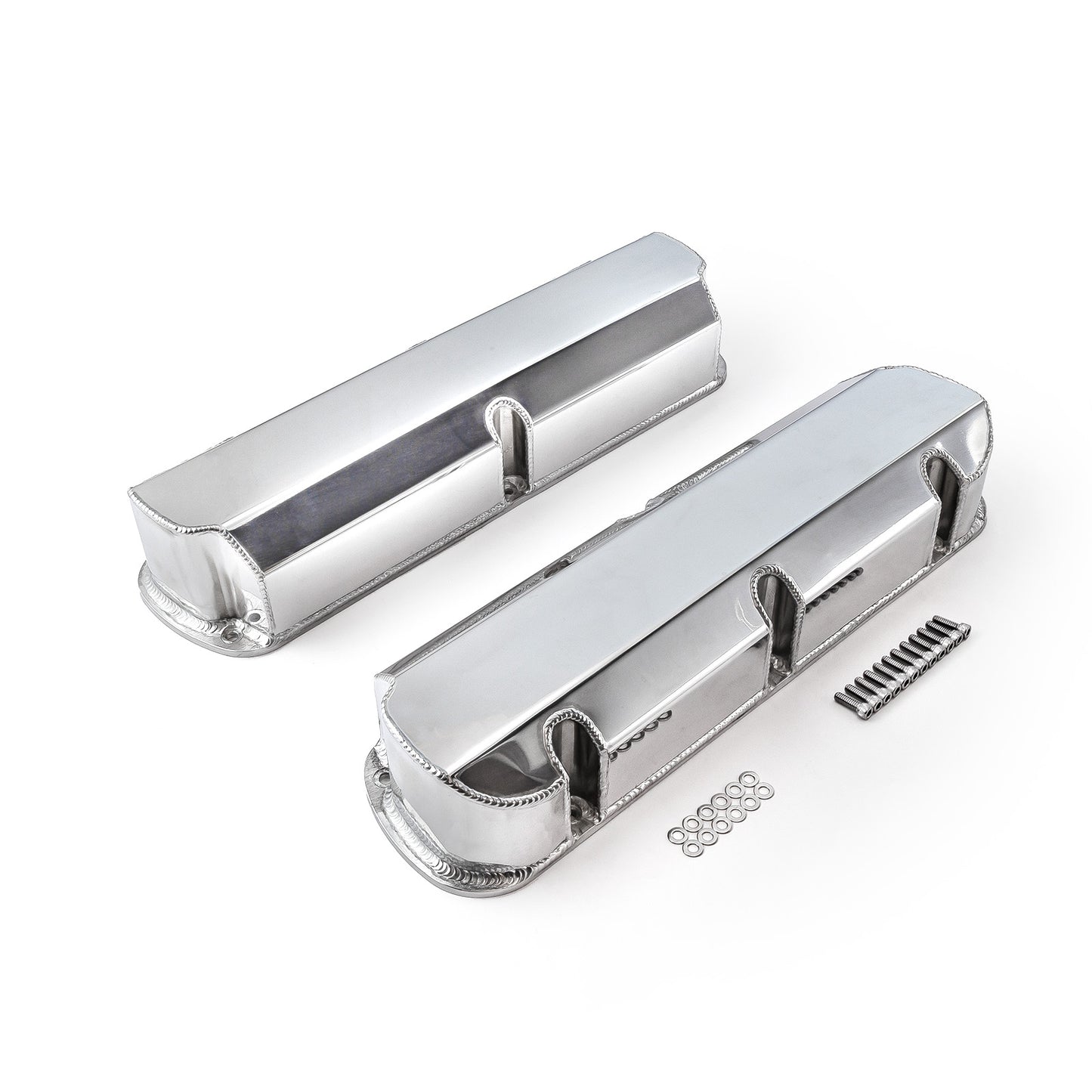 Speedmaster PCE314.1115.02 Fits Ford SB 289 302 351 Windsor Fabricated Valve Covers Polished Tall W/o Hole