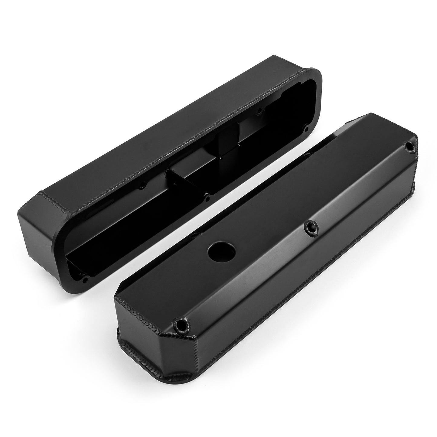 Speedmaster PCE314.1125.03 Fits Mopar Fits Chrysler SB 318 340 360 Fabricated Valve Covers Tall Black W/ Hole