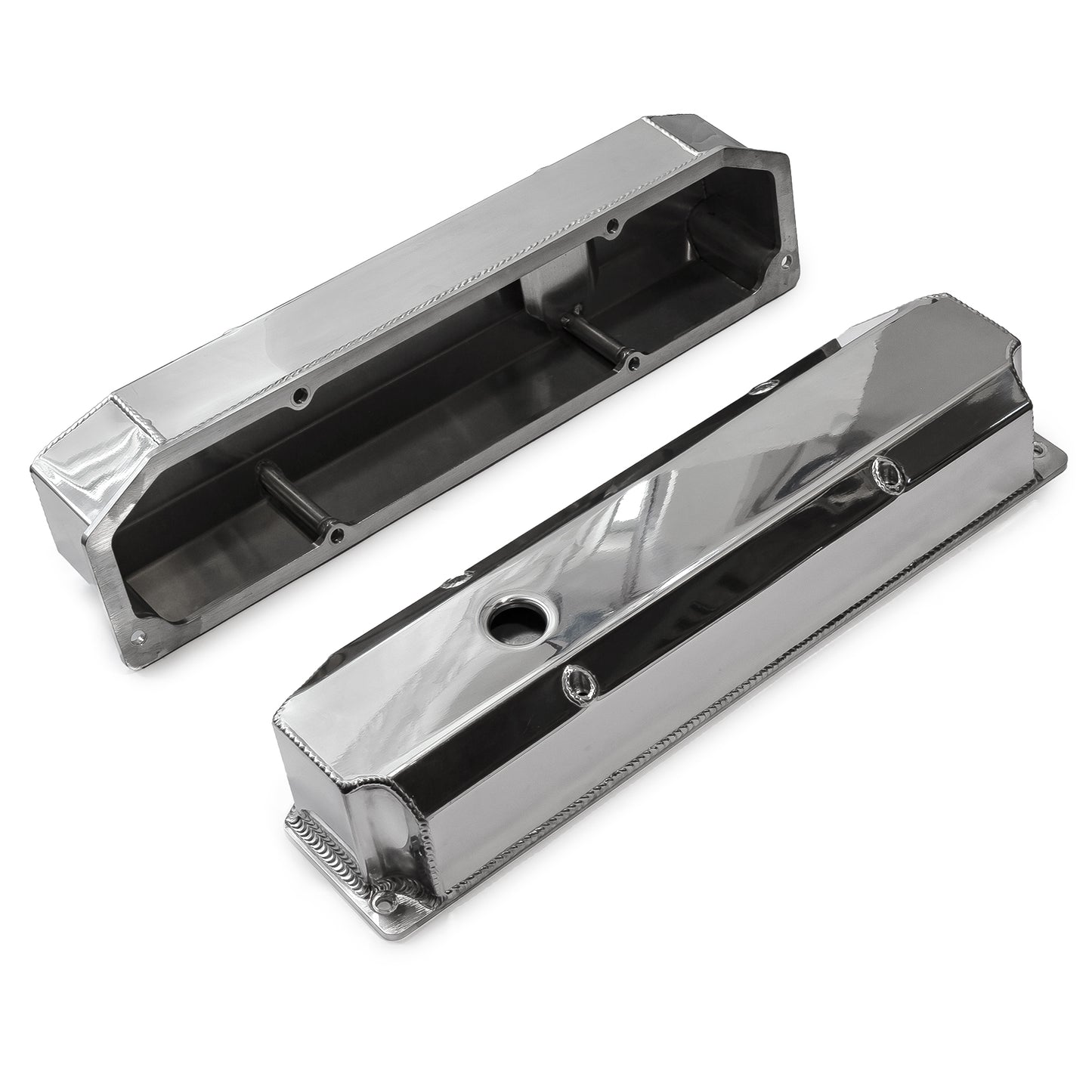 Speedmaster PCE314.1128.02 Fits Mopar Fits Chrysler BB 383 440 Polished Fabricated Valve Covers - Tall W/ Hole