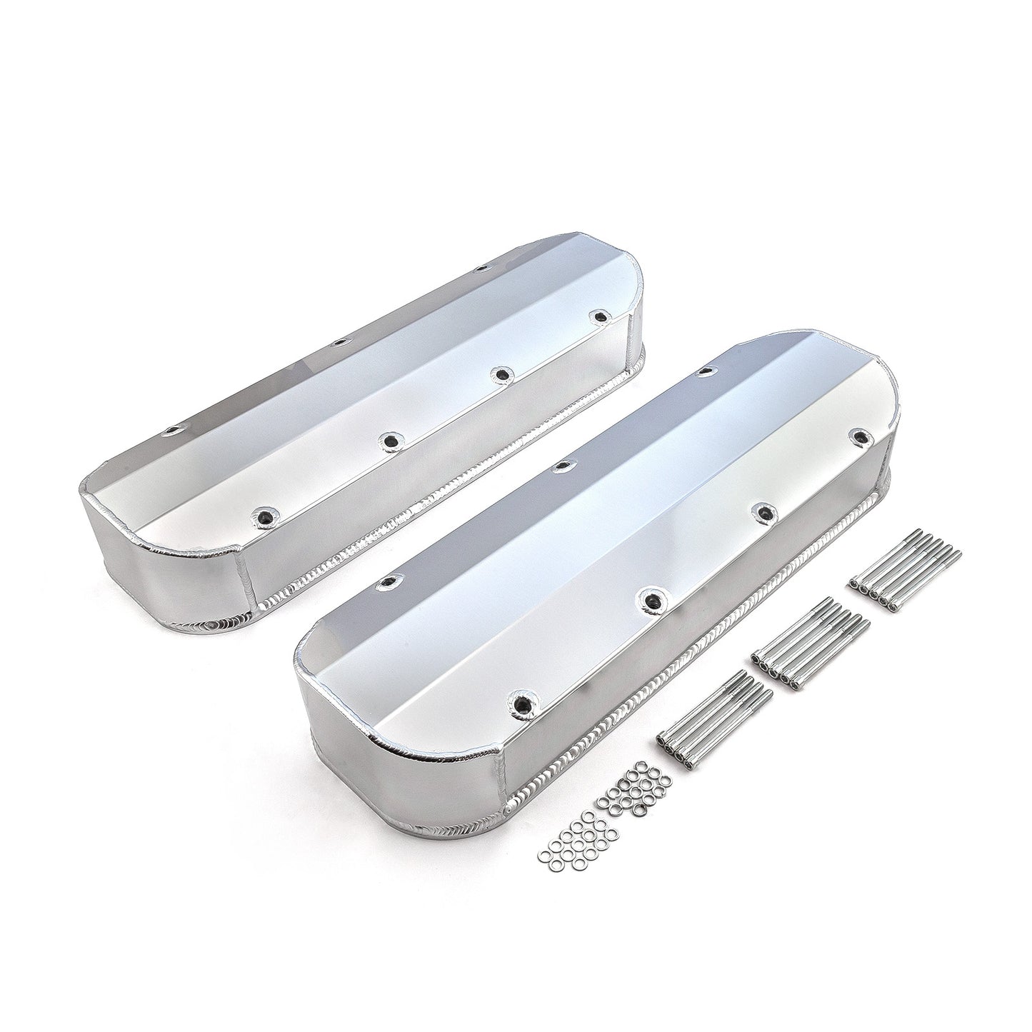 Speedmaster PCE314.1160.01 Fits Chevy BBC 454 Long Bolt Fabricated Valve Covers Satin Tall W/o Hole