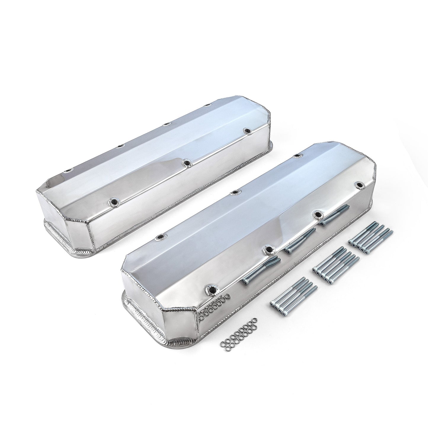 Speedmaster PCE314.1160.02 Fits Chevy BBC 454 Long Bolt Fabricated Valve Covers Polished Tall W/o Hole