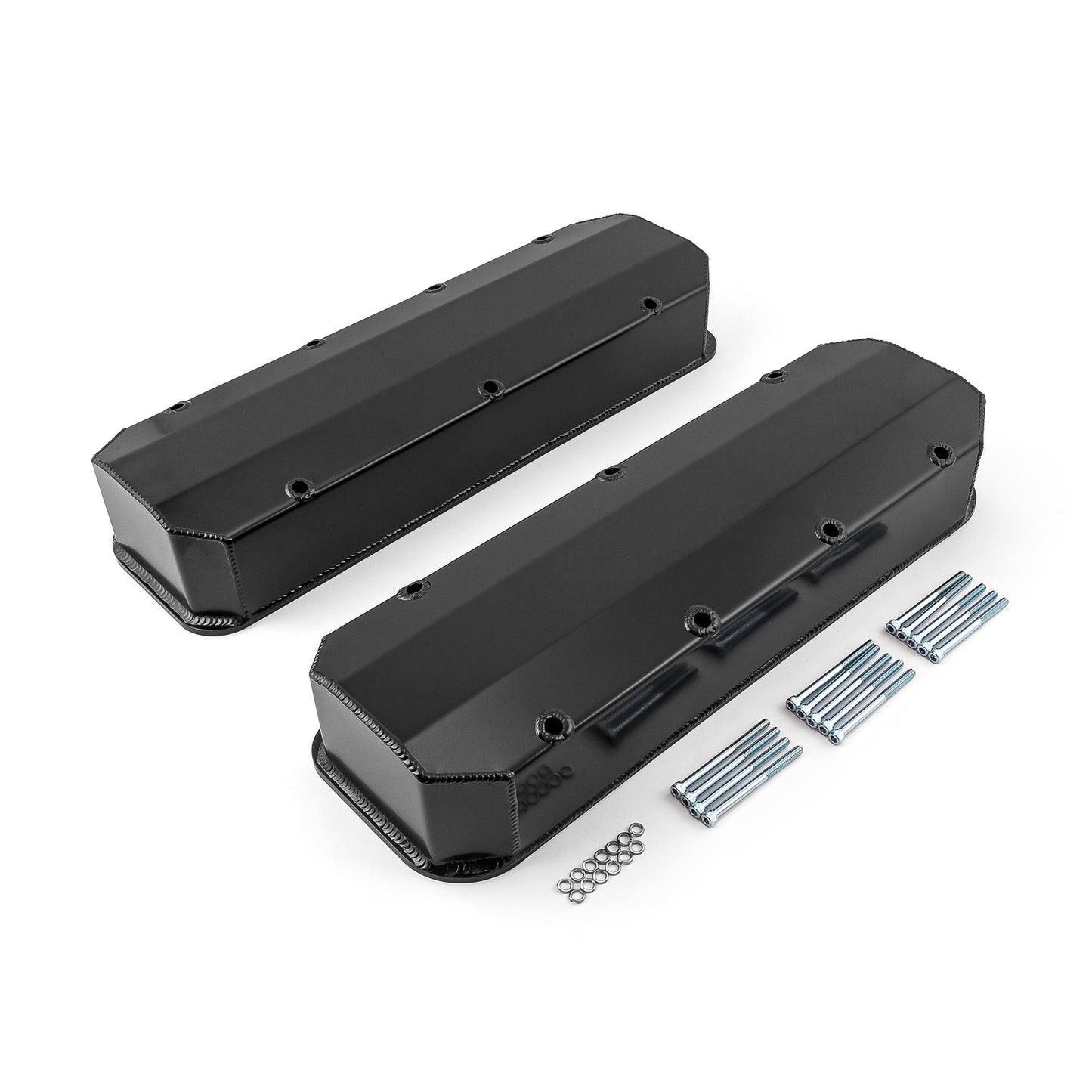 Speedmaster PCE314.1160.03 Fits Chevy BBC 454 Long Bolt Fabricated Valve Covers Black Tall W/o Hole