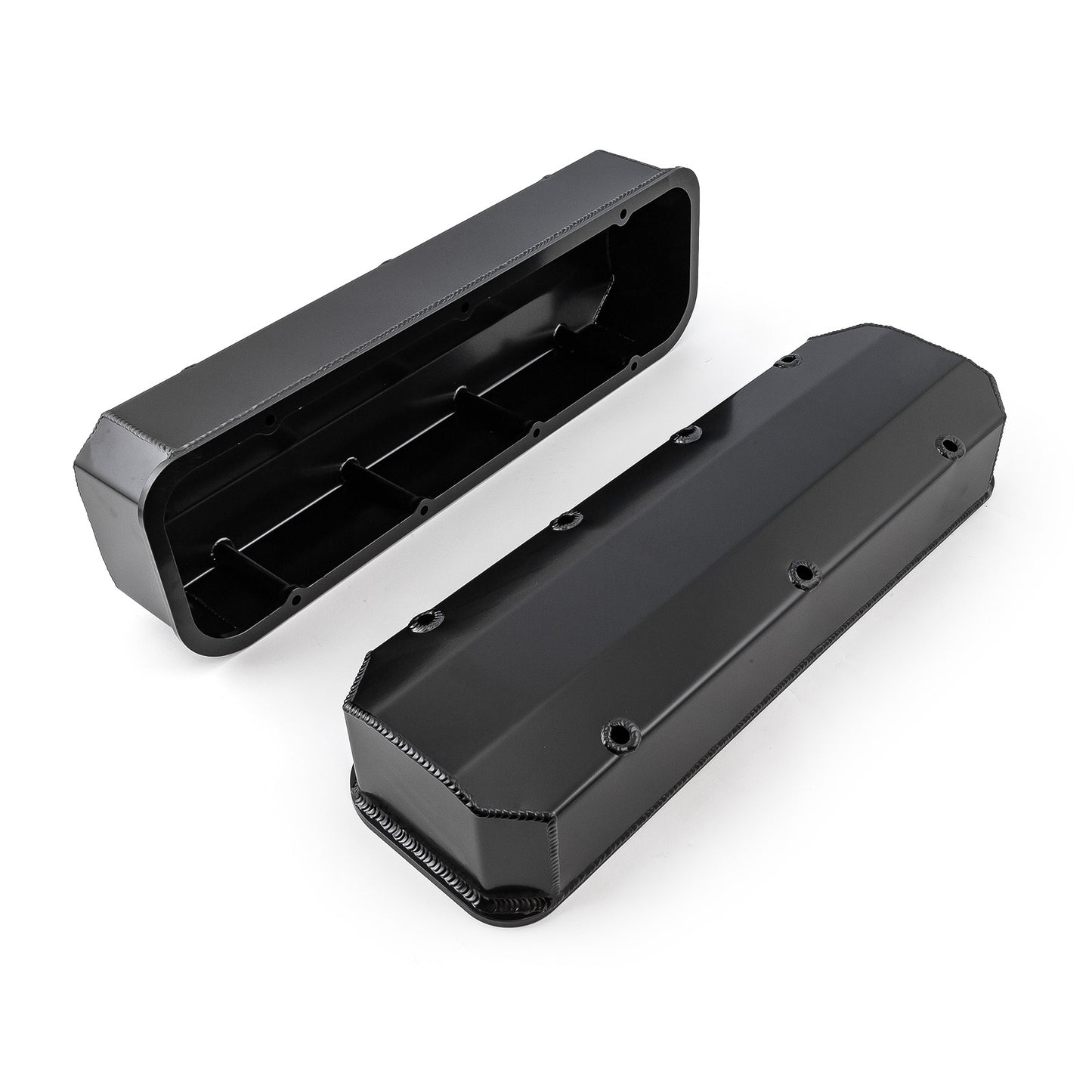 Speedmaster PCE314.1160.03 Fits Chevy BBC 454 Long Bolt Fabricated Valve Covers Black Tall W/o Hole