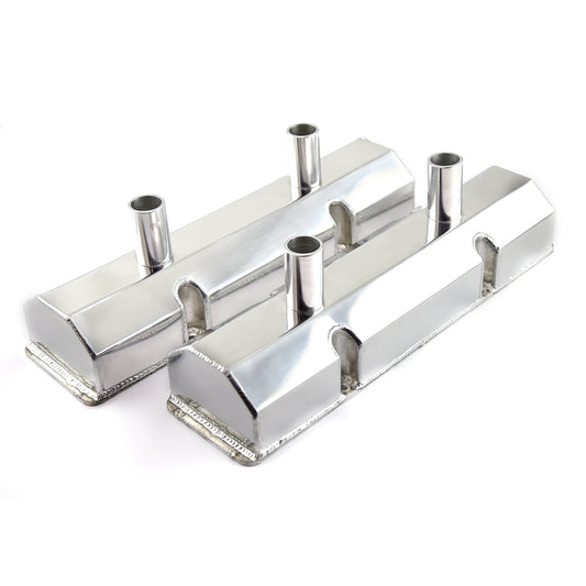 Speedmaster PCE314.1207 Fits Chevy SBC 350 Fabricated Polished Drag Off Road Valve Covers - Tall W/ Tubes On