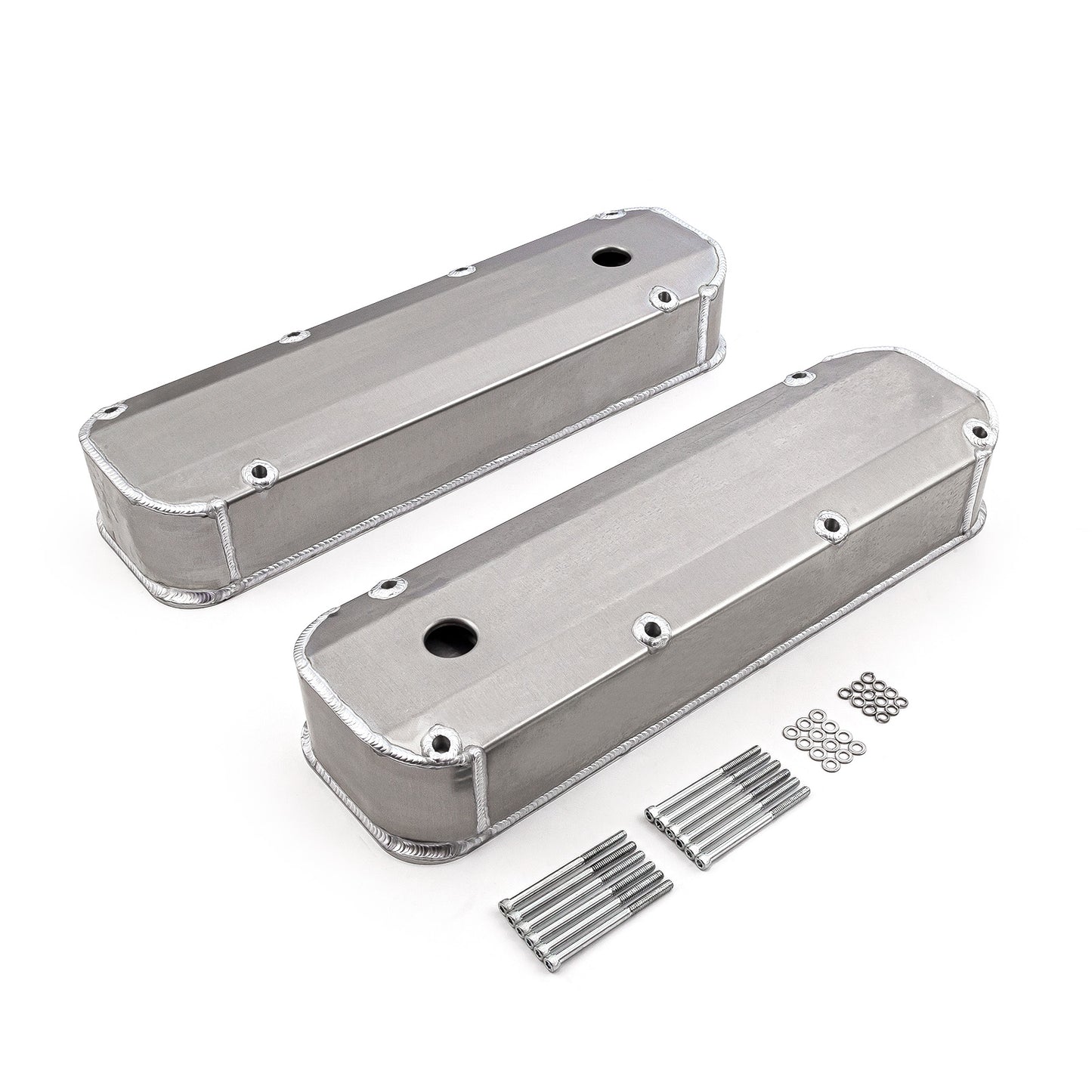 Speedmaster PCE314.1208.01 Fits Ford BBF 429 460 Satin Long Bolt Fabricated Valve Covers - Tall W/ Hole