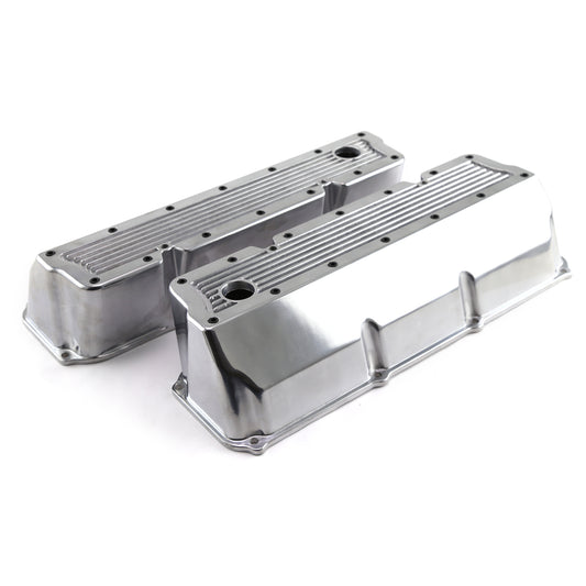 Speedmaster PCE314.1088.07 Fits Ford 302 351C Cleveland Polished Aluminum Elite Valve Covers - Tall W/Hole