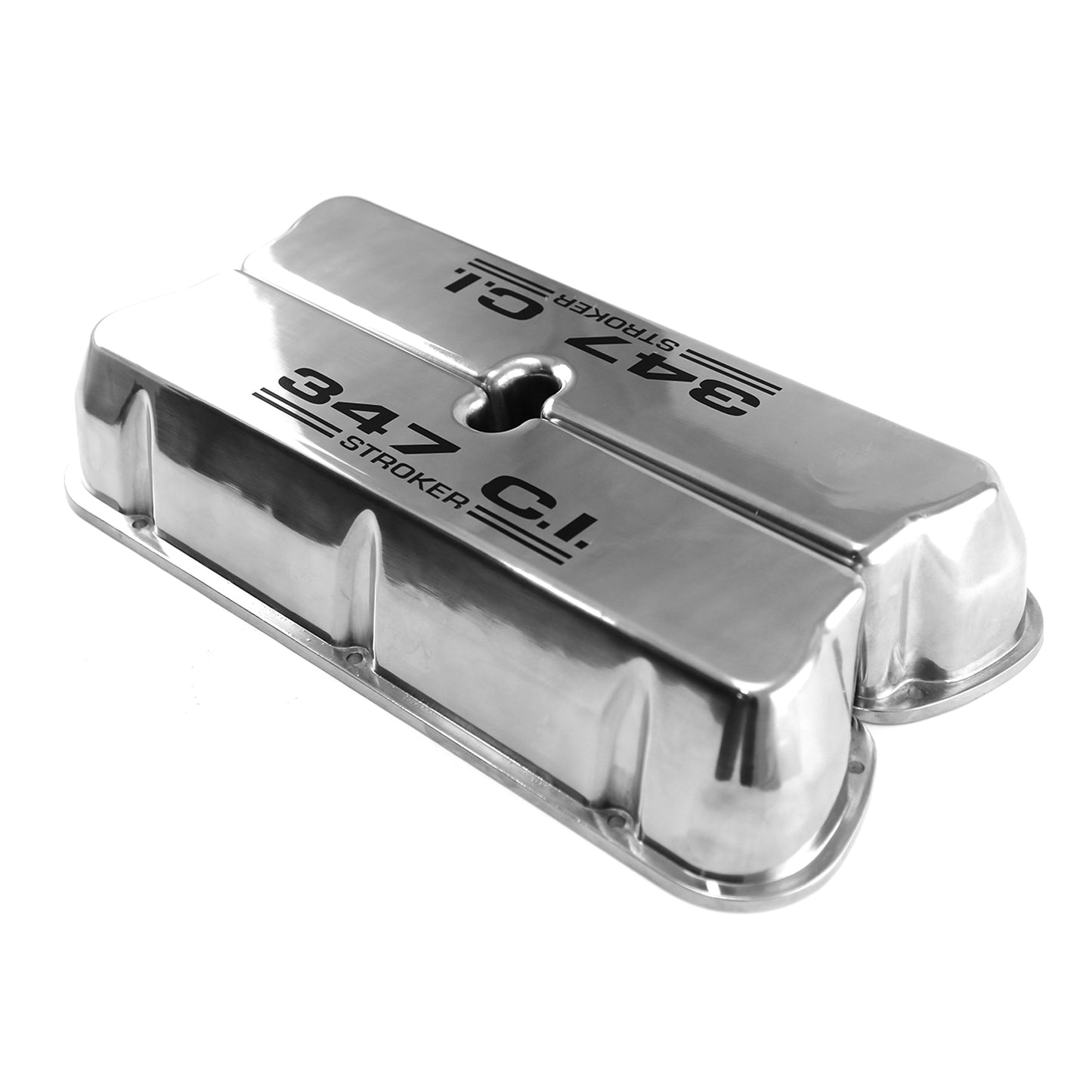 Speedmaster PCE314.1031.04 Fits Ford SB 289 302 351w Polished Alum. 347 Stroker Black Valve Covers No Hole