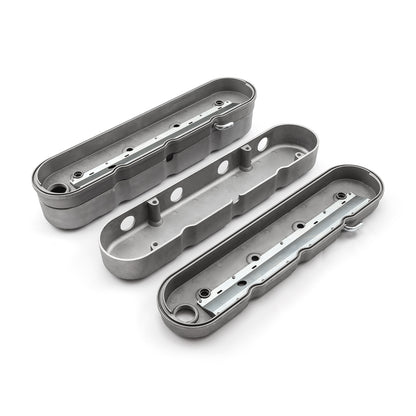 Speedmaster PCE314.1249.03 Fits Chevy LS 2pc Finned Vintage Hidden Coil Aluminum Valve Cover - Satin