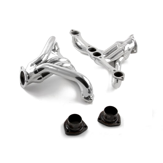 Speedmaster PCE316.1040 Fits Chevy SBC 350 1 5/8" Block Hugger Ceramic Exhaust Headers (Angle Plug Heads)