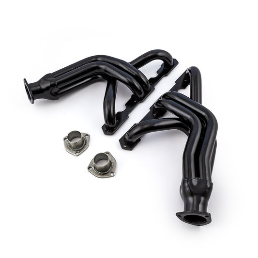 Speedmaster PCE316.1153 Fits Chevy SBC 350 1955-57 Tri-5 Mid Length Black Headers Straight Plug Heads