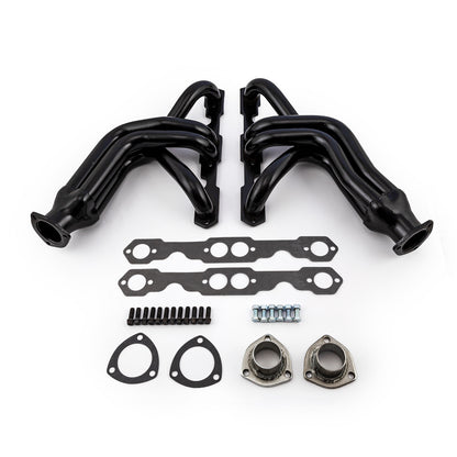 Speedmaster PCE316.1153 Fits Chevy SBC 350 1955-57 Tri-5 Mid Length Black Headers Straight Plug Heads
