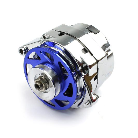 Speedmaster PCE360.1020 GM 100 Amp 1 Wire Internal Regulator High Output Alternator W/ Billet Fan Blue