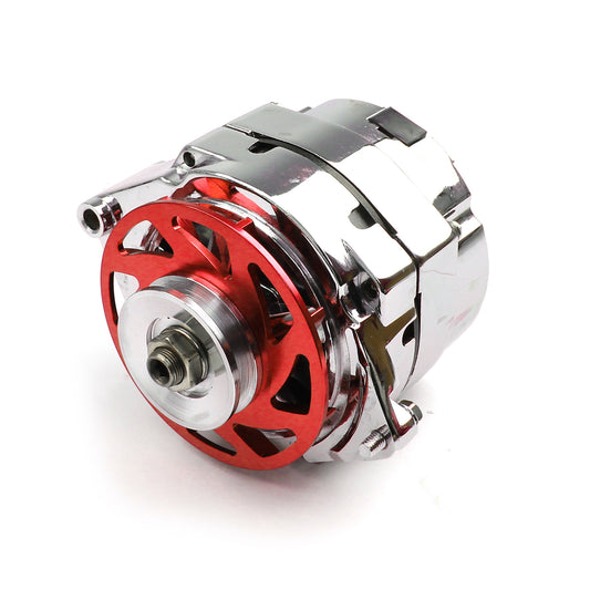 Speedmaster PCE360.1021 GM 100 Amp 1 Wire Internal Regulator High Output Alternator W/ Billet Fan Red
