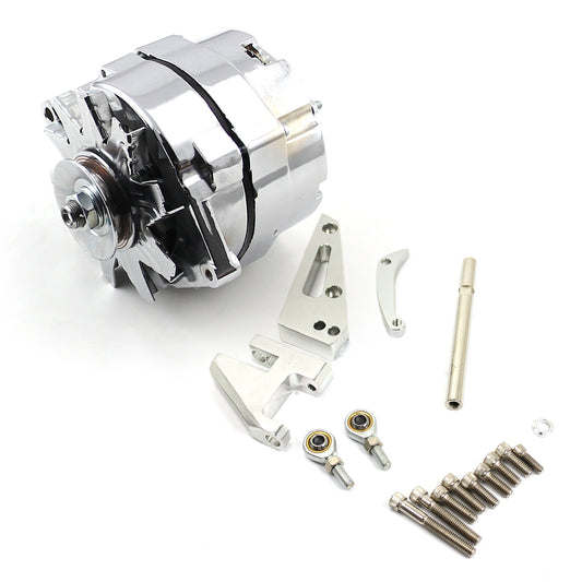 Speedmaster PCE360.1108 Fits Chevy SBC 350 100 Amp 1 Wire Alternator & SWP Aluminum Bracket Kit Polished