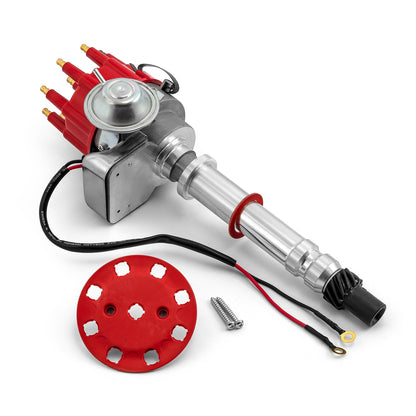 Speedmaster PCE376.1079.01 Fits Chevy SBC 350 BBC 454 7000 Series Ready To Run Distributor [Red]