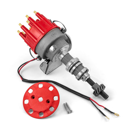 Speedmaster PCE376.1085.01 Fits Ford 302 351C Cleveland Early 460 7000 Series Ready To Run Distributor [Red]