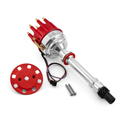 Speedmaster PCE376.1096.01 Fits Chevy SBC 350 BBC 454 8000 Series Pro Billet Distributor [Red]
