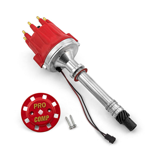 Speedmaster PCE376.1096.02 Fits Chevy SBC 350 BBC 454 8000 Series Pro Billet Distributor [Red Screw-on]
