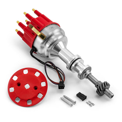 Speedmaster PCE376.1107.01 Fits Ford 302 351C Cleveland Early 460 8000 Series Pro Billet Distributor [Red]