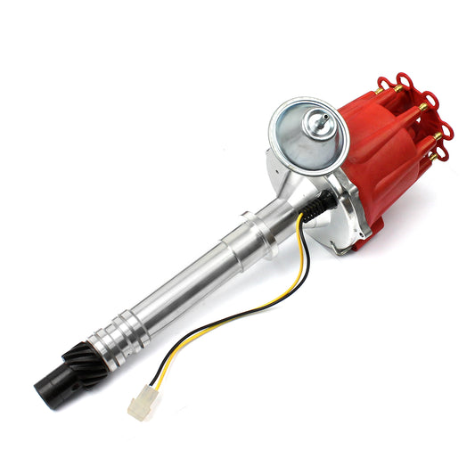 Speedmaster PCE376.1096.03 Fits Chevy SBC 350 BBC 454 8000 Series Pro Billet Distributor Vacuum [Red Screw-on]