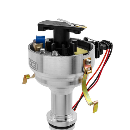 Speedmaster PCE376.1225.01 Fits Ford 351W Windsor 8020 Series Pro Billet Ready To Run Distributor [Red]