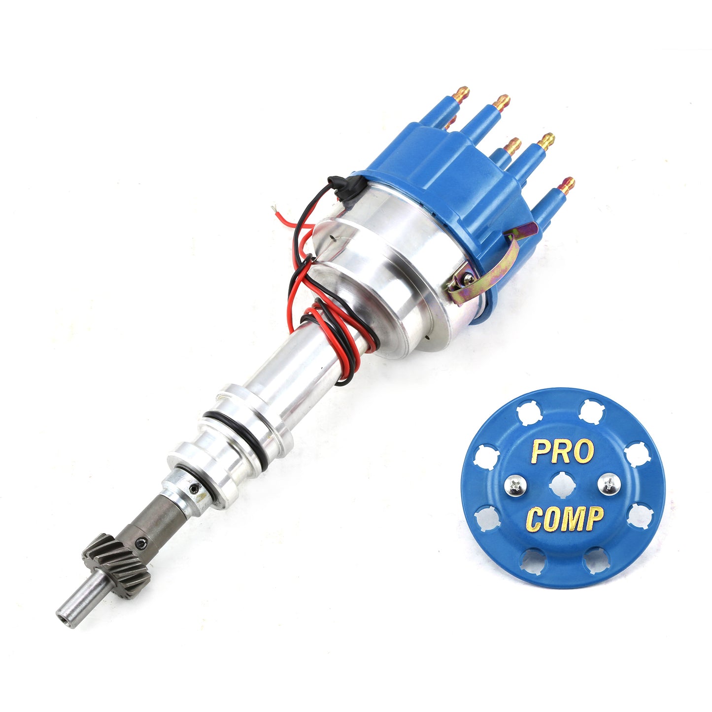 Speedmaster PCE376.1225.02 Fits Ford 351W Windsor 8020 Series Pro Billet Ready To Run Distributor [Blue]