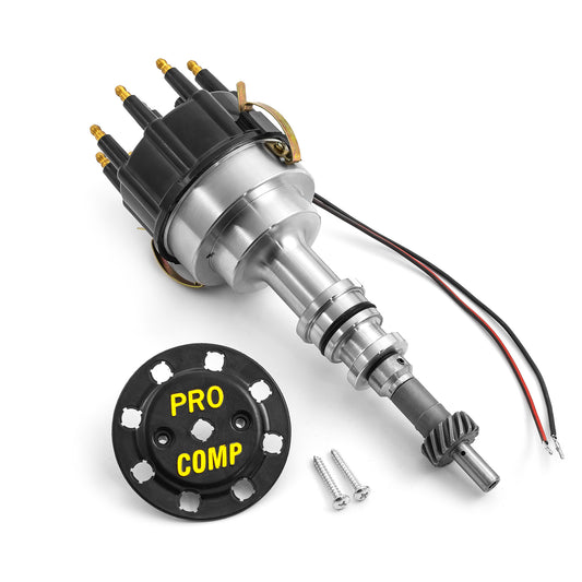 Speedmaster PCE376.1100.04 Fits Ford SB 289 302 Windsor 8000 Series Pro Billet Distributor Short Body [Black]