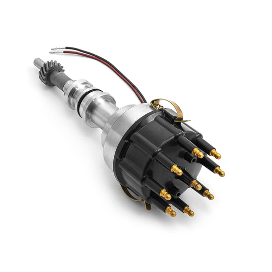 Speedmaster PCE376.1100.04 Fits Ford SB 289 302 Windsor 8000 Series Pro Billet Distributor Short Body [Black]