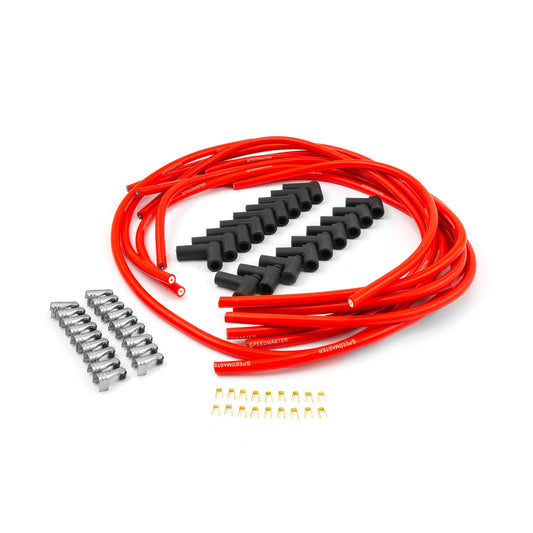 Speedmaster PCE390.1013 90 Deg To 90 Deg Non Terminated Under Covers Male Red Spark Plug Wires - Fits Chevy