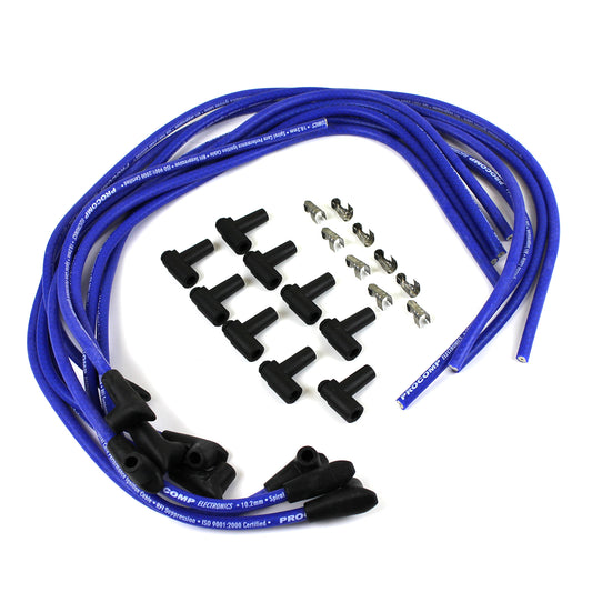 Speedmaster PCE390.1014 90 Deg To 90 Deg Non Terminated Under Covers Male Blue Spark Plug Wires Fits Chevy
