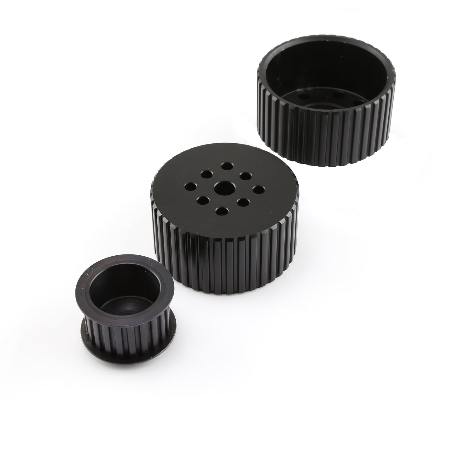 Speedmaster PCE415.1013.02 Short Gilmer Crank Alternator And Water Pump Pulleys Only - Black