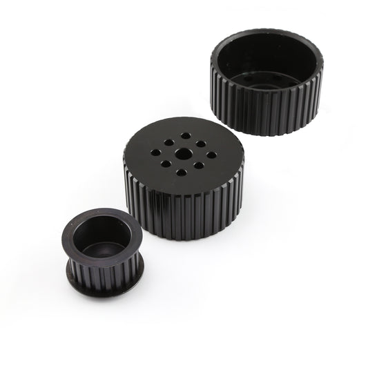 Speedmaster PCE415.1013.02 Short Gilmer Crank Alternator And Water Pump Pulleys Only - Black