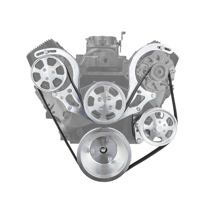 Speedmaster PCE415.1020.01 Fits Chevy BBC 454 Polished Aluminum Short Water Pump Serpentine Engine Pulley Set