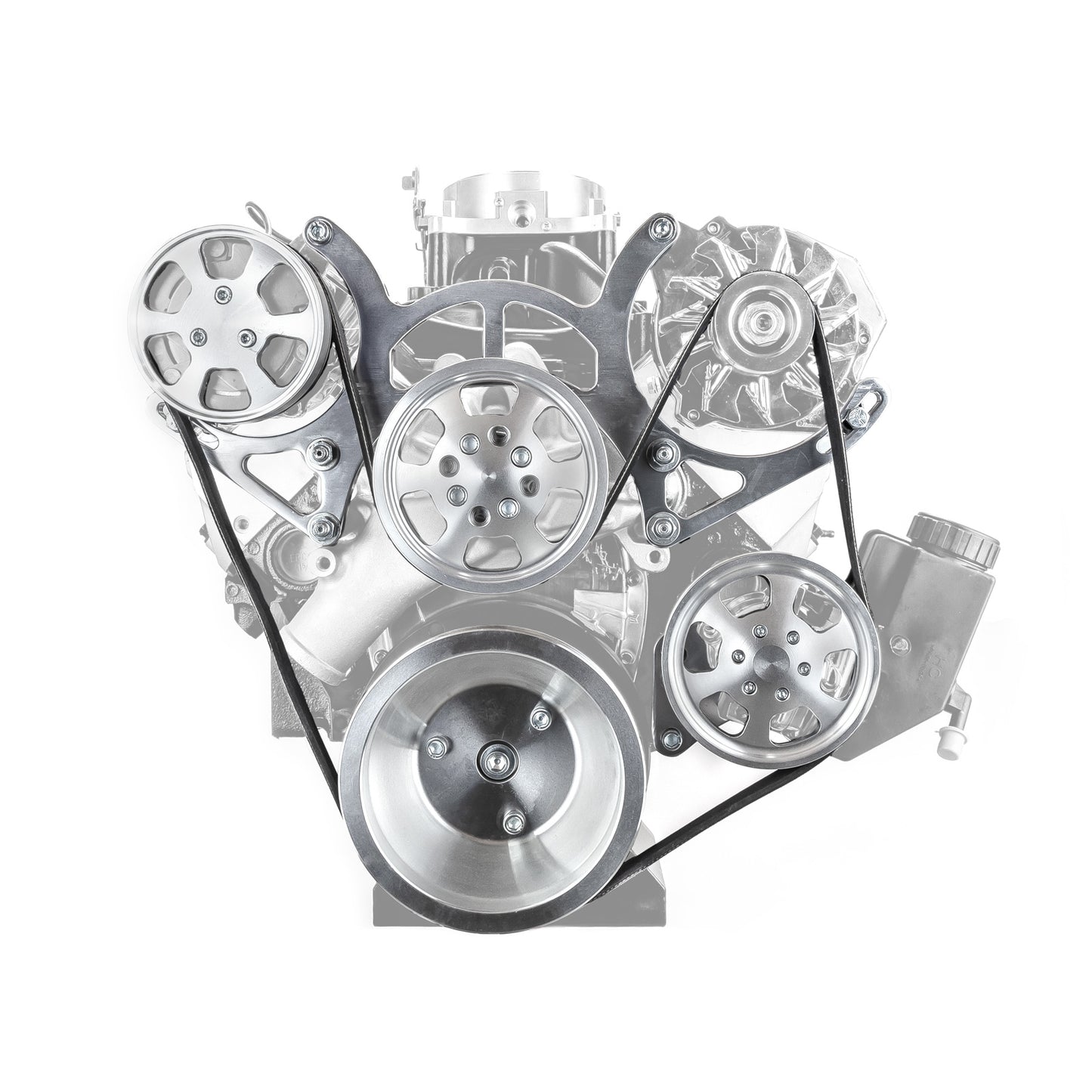 Speedmaster PCE415.1021.01 Fits Chevy SBC 350 Billet Aluminum Complete Serpentine Engine Pulley Set