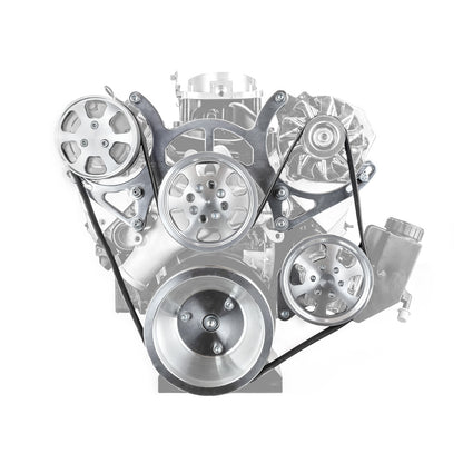 Speedmaster PCE415.1021.01 Fits Chevy SBC 350 Billet Aluminum Complete Serpentine Engine Pulley Set