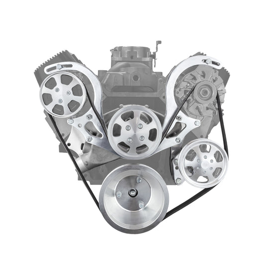 Speedmaster PCE415.1023 Fits Chevy BBC 454 Polished Aluminum Serpentine Engine Pulley & Short Water Pump Kit