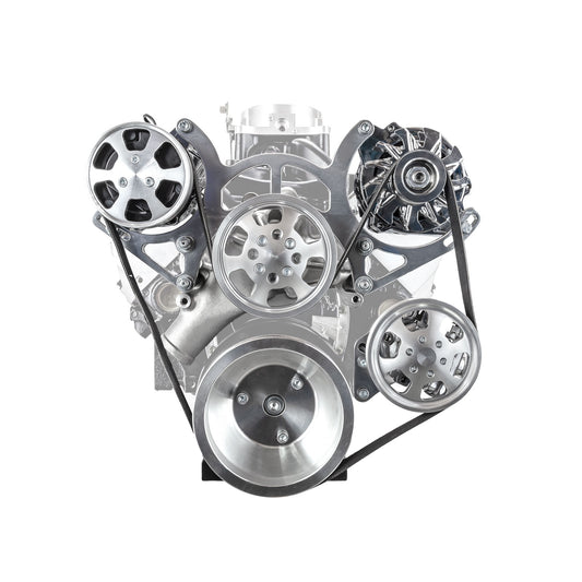 Speedmaster PCE415.1028 Fits Chevy SBC 350 Aluminum Serpentine Complete Engine Pulley & Components Kit
