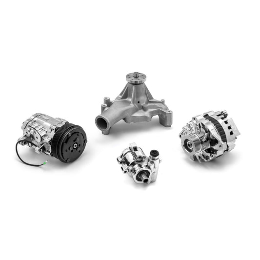 Speedmaster PCE415.1028 Fits Chevy SBC 350 Aluminum Serpentine Complete Engine Pulley & Components Kit