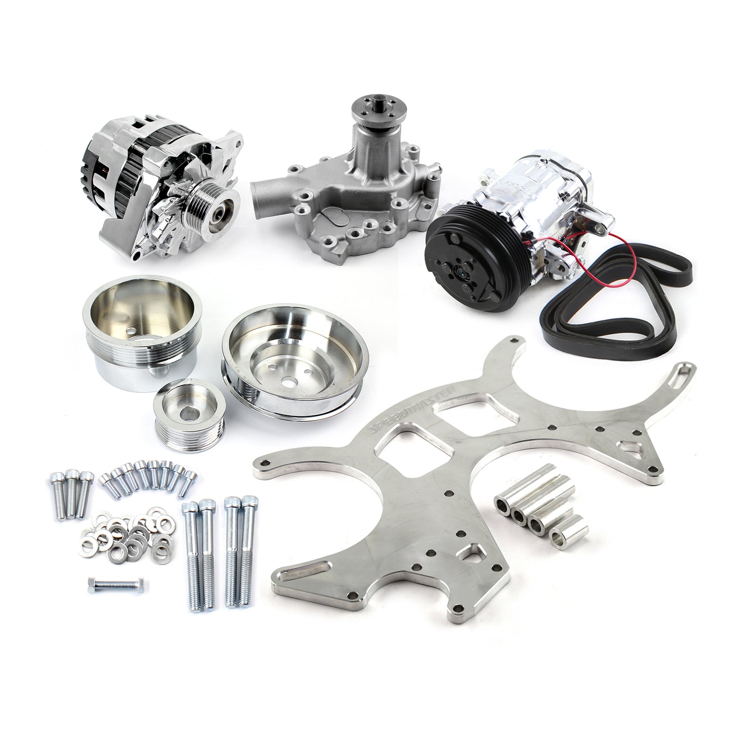 Speedmaster PCE415.1046 Fits Ford Small Block 289 302 351w Billet Aluminum 20% Underdrive Serpentine Kit