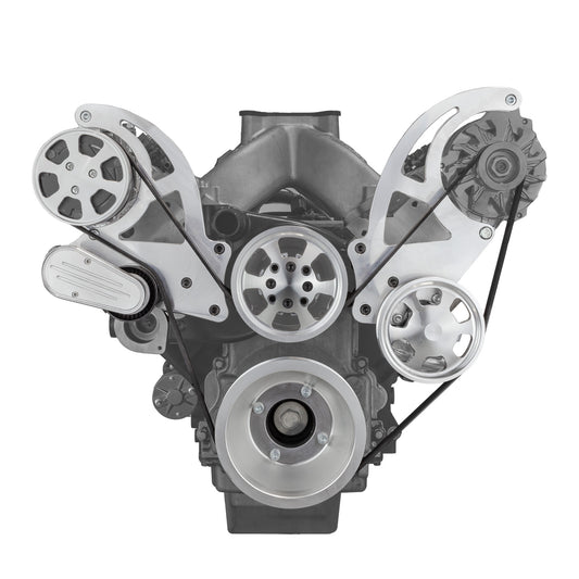 Speedmaster PCE415.1050 Fits Chevy GM LS1 LS2 LS3 LS6 Billet Aluminum High Mount Serpentine Pulley Set