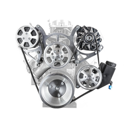 Speedmaster PCE415.1051 Fits Chevy SBC 350 Aluminum Serpentine Complete Engine Pulley & Components Kit