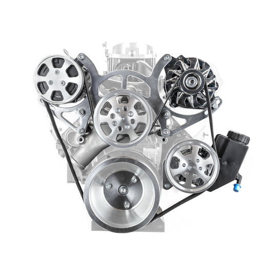 Speedmaster PCE415.1051 Fits Chevy SBC 350 Aluminum Serpentine Complete Engine Pulley & Components Kit
