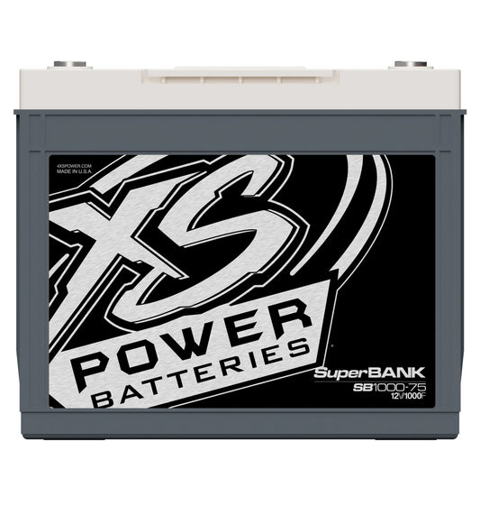 XS Power Batteries 12V Super Bank Capacitor Modules - M6 Terminal Bolts Included 20000 Max Amps SB1000-75
