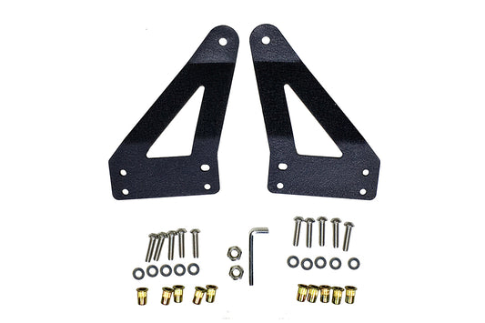 Quake LED - QBJ790 - Jeep JK Grill Light Bar Bracket 2007-18 Wrangler JK Black Powdercoat For 2007-2017 Jeep Wrangler